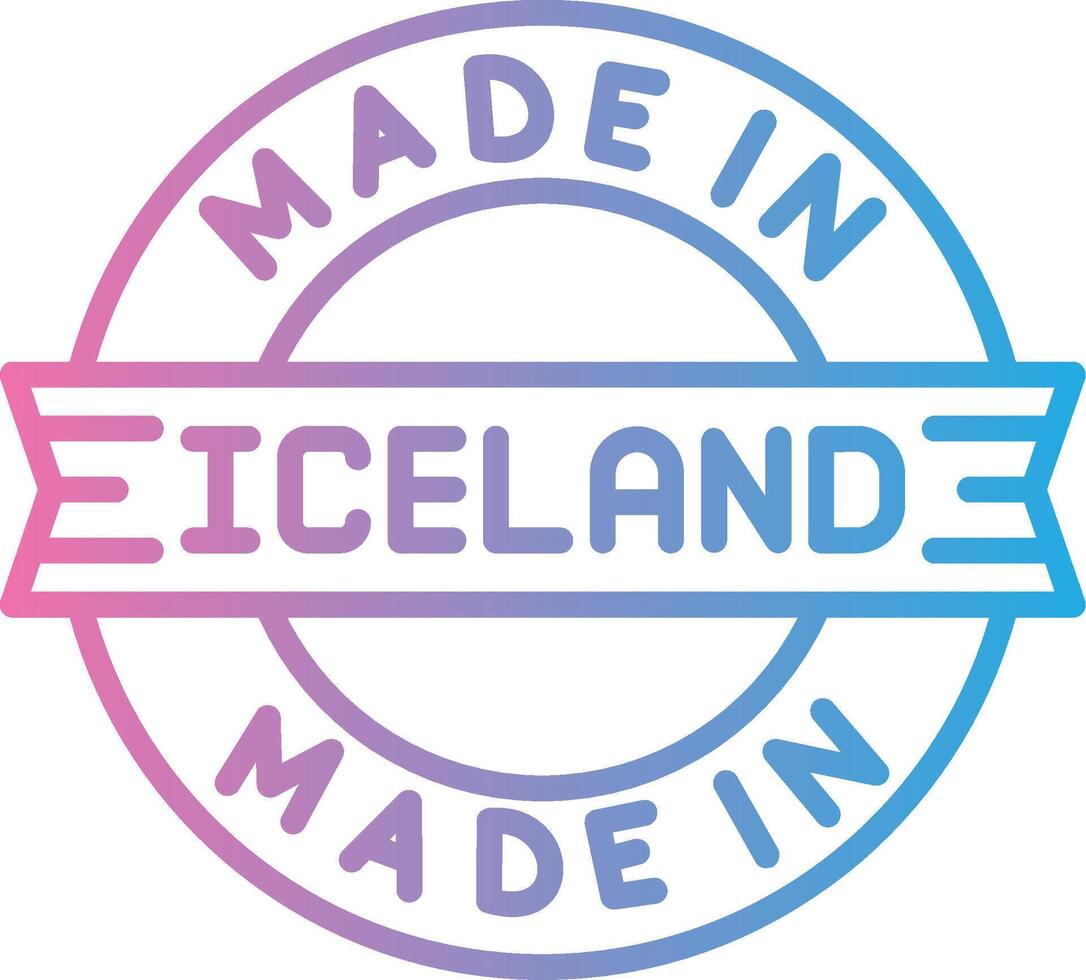 Made In Iceland Iconic Line Form vector