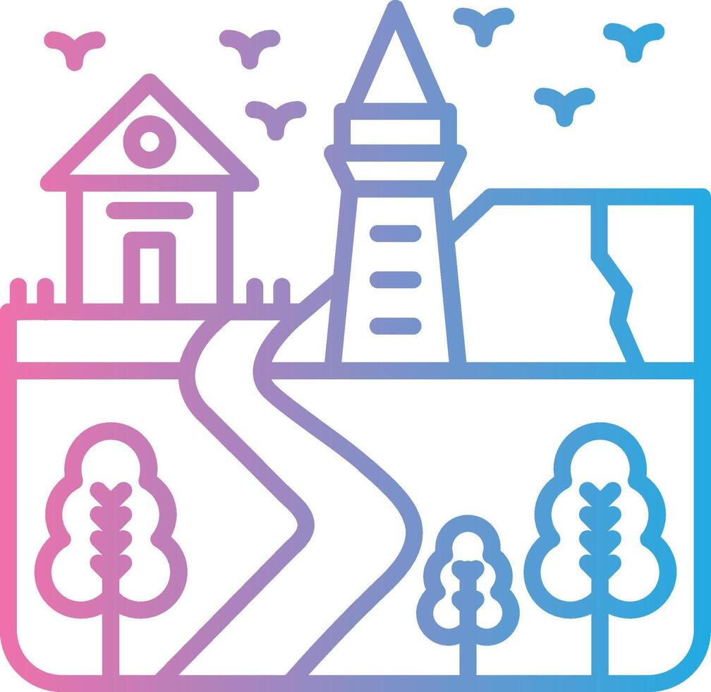 Lighthouse Modern Color Symbol vector