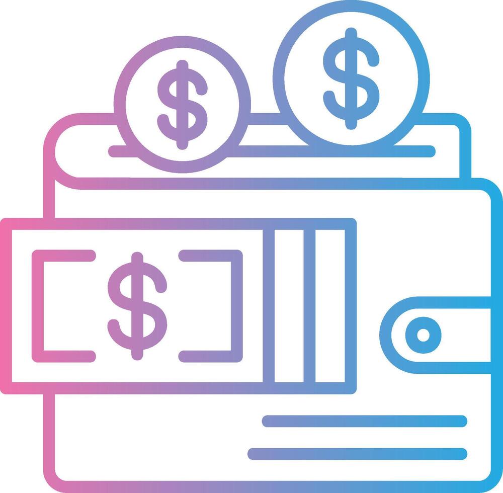 Wallet Bold Outline Badge vector