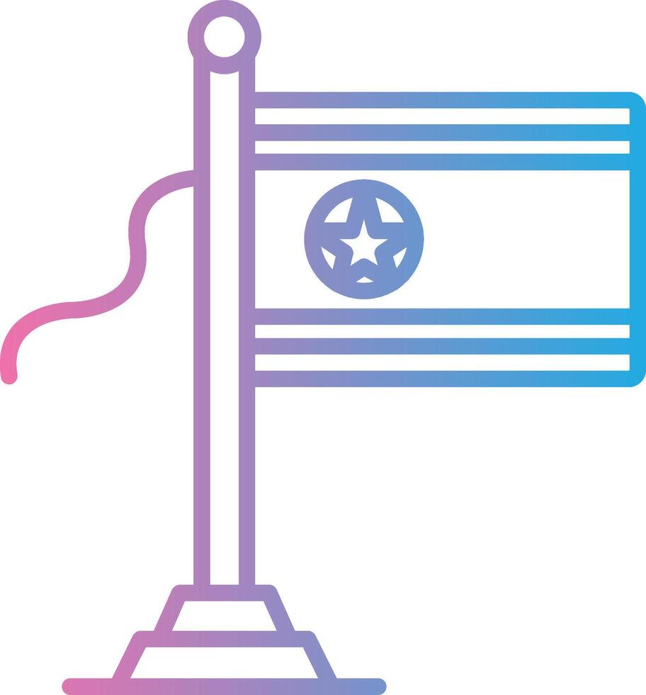 North Korea Flag Cool Tone Form vector