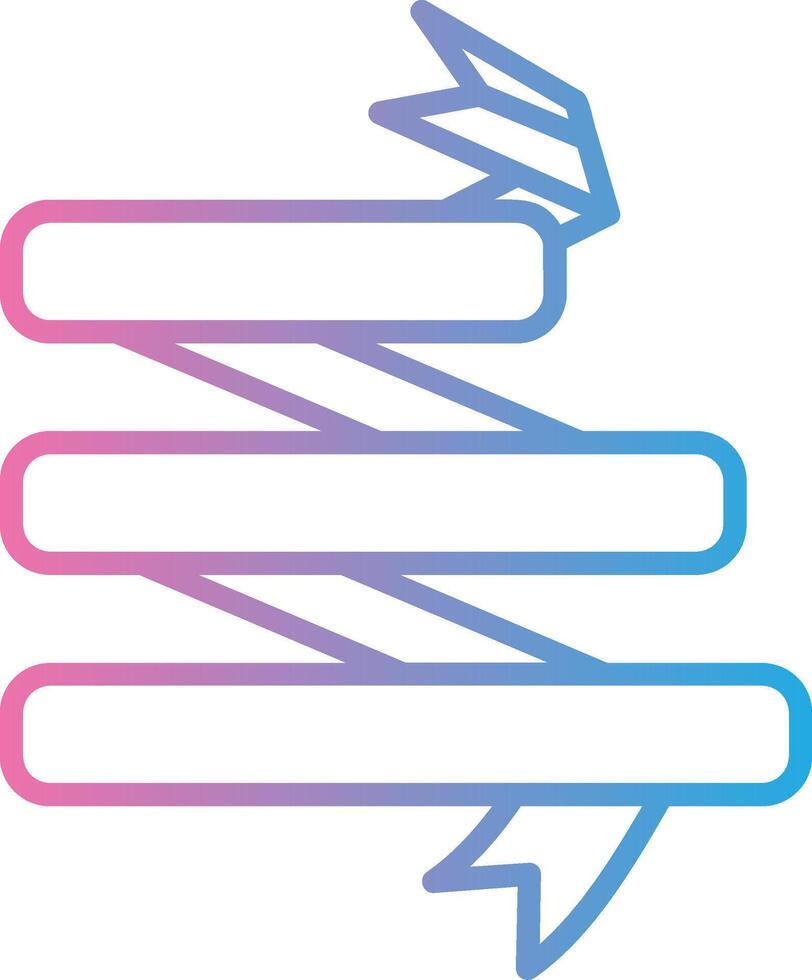 Folded Ribbon Pastel Sketch Mark vector