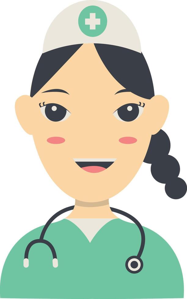 Illustration of Women Nurse in Flat Design vector