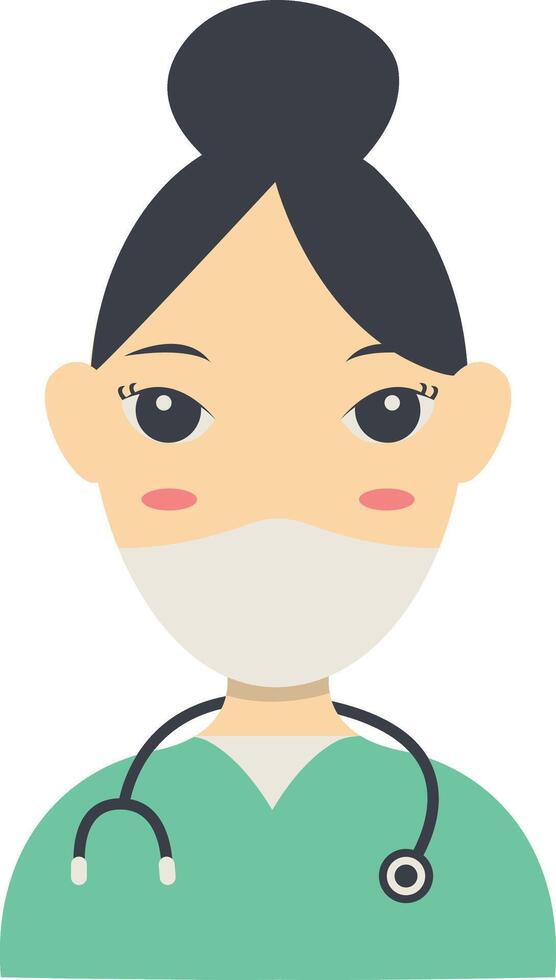 Illustration of Women Nurse with Flat Design. vector