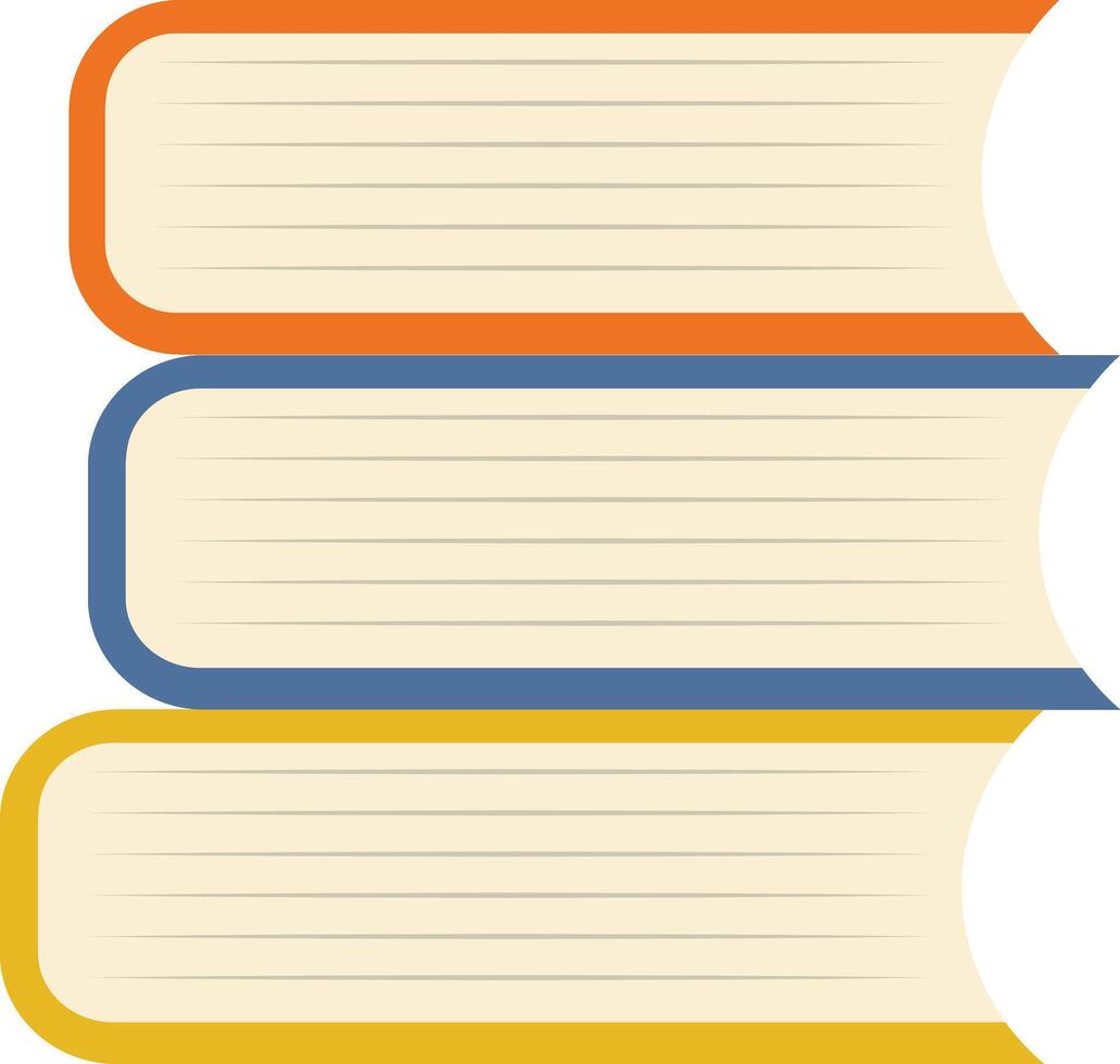Pile of School Books on White Background vector
