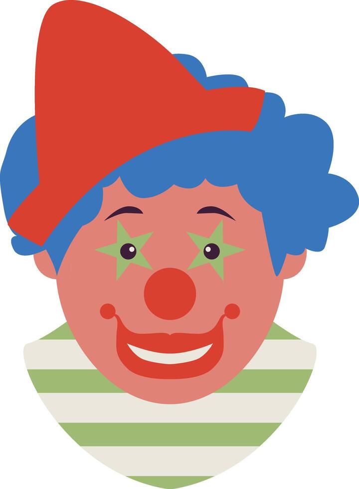 Clown Mask Clipart with Cartoon Design. vector