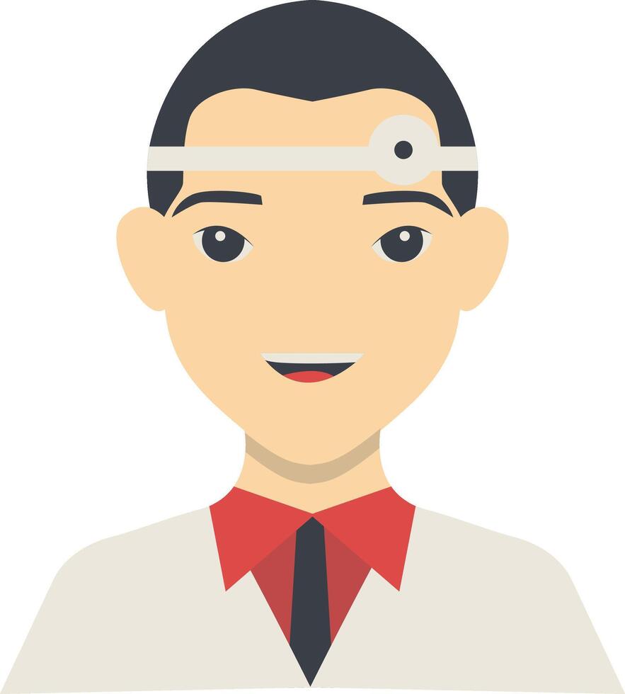Guy Hospital Staff Character in White Uniform, vector