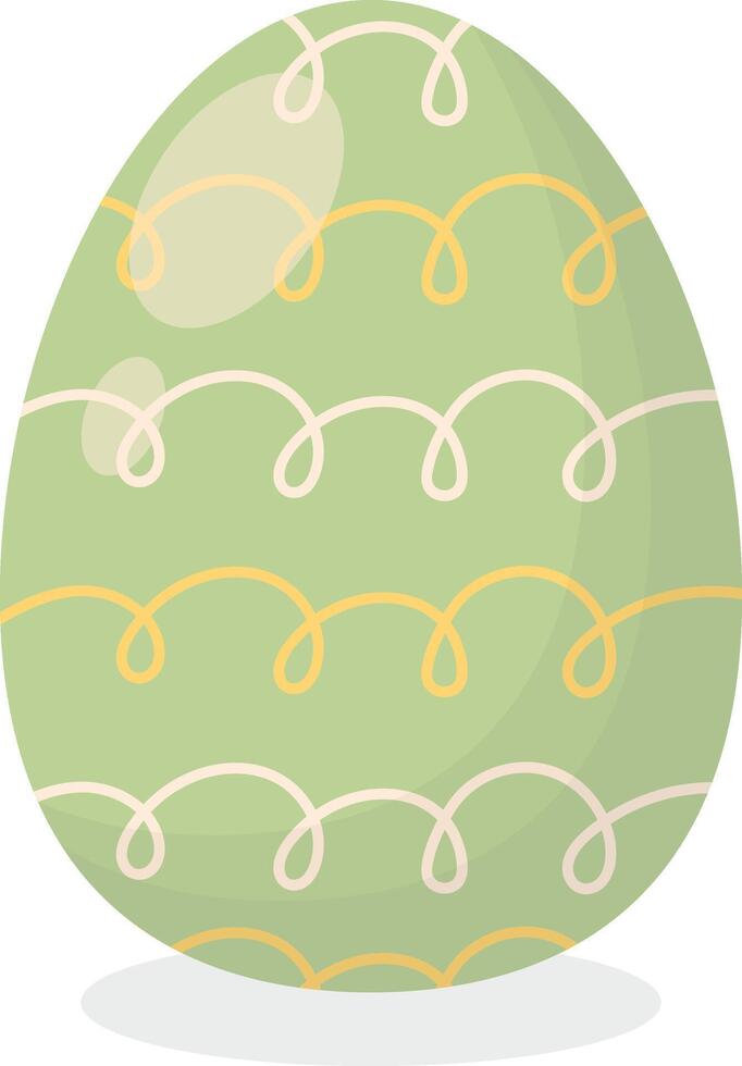 Green Easter Egg in Minimalist Pattern vector