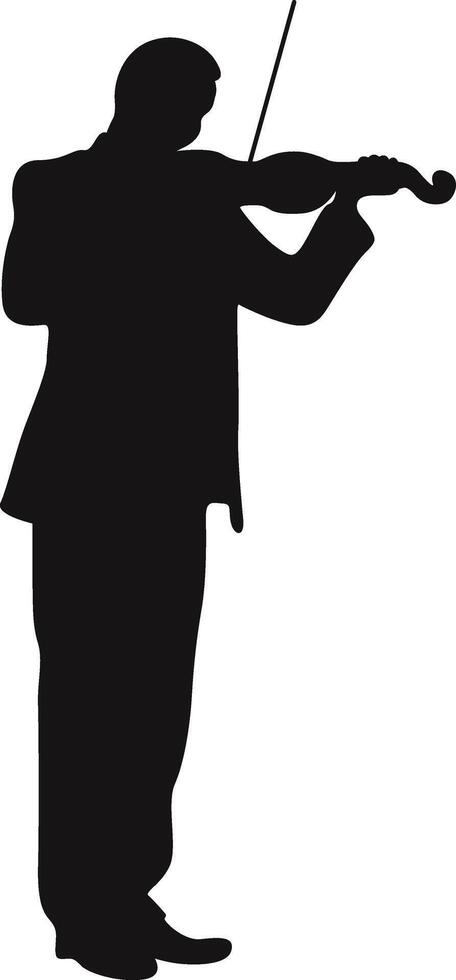 Silhouette of Man Jazz Musician Playing Biola vector