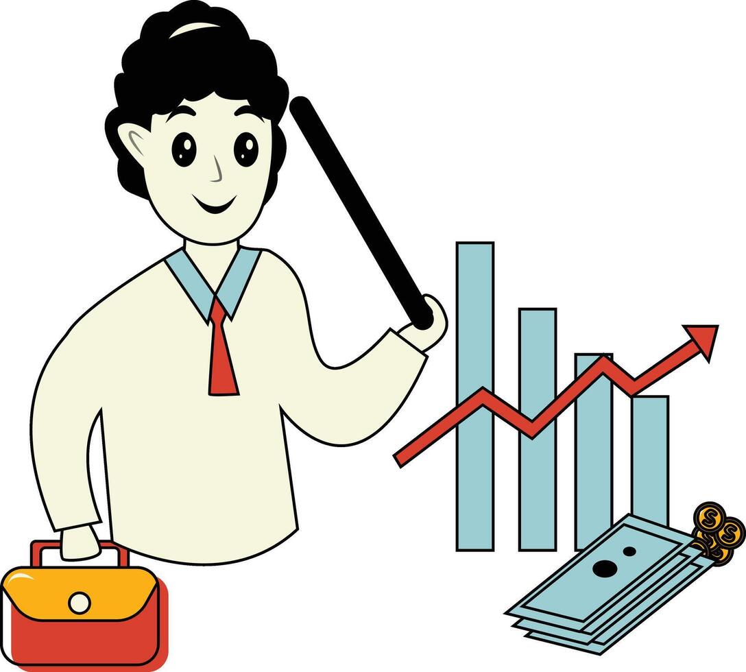 Female Finance Concept with Chart Growth Money vector