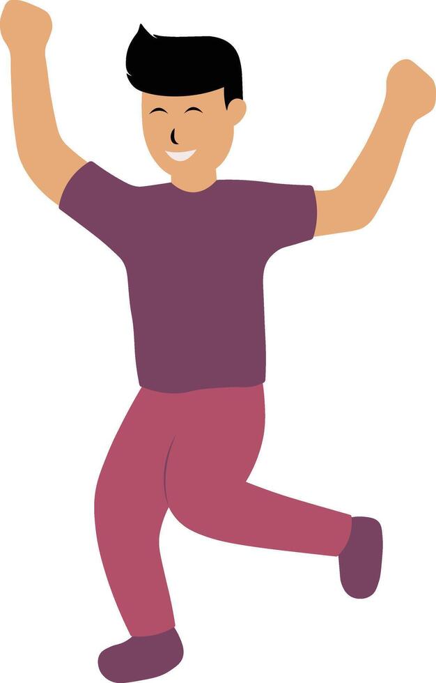 Illustration of Happy Boy Jumping vector