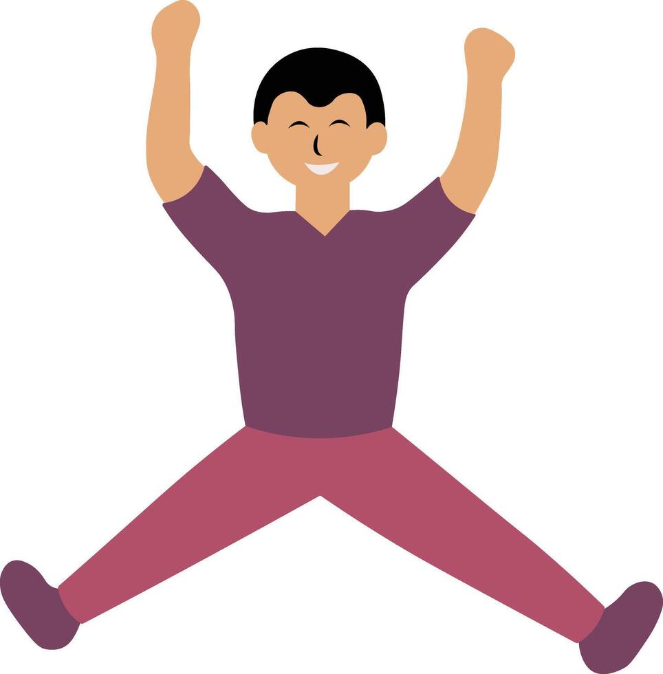 Illustration of Happy Boy Jumping. vector