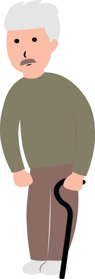 Old Man Character on White Background vector