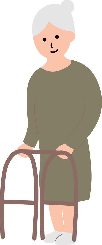 Old Man Character on White Background. vector