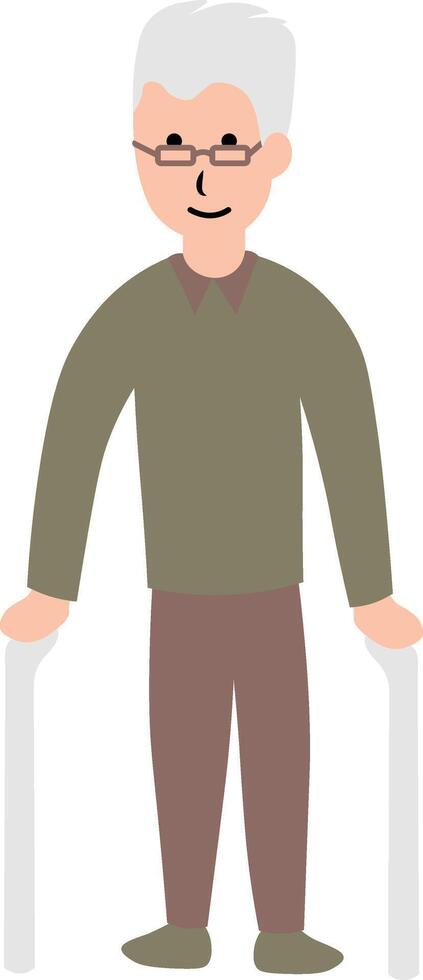 Old Man Character in Cartoon Design vector