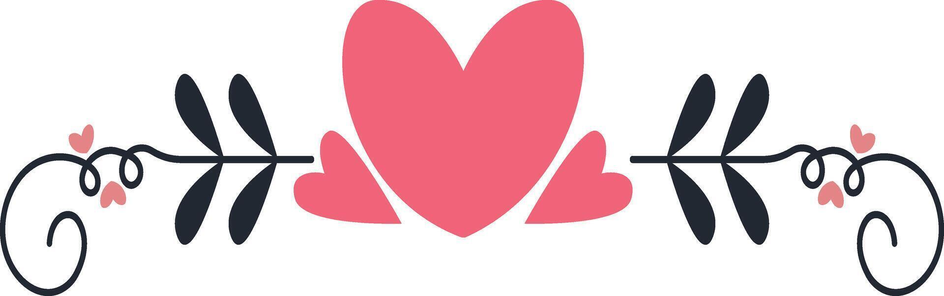 Romantic Divider Element on White Background vector
