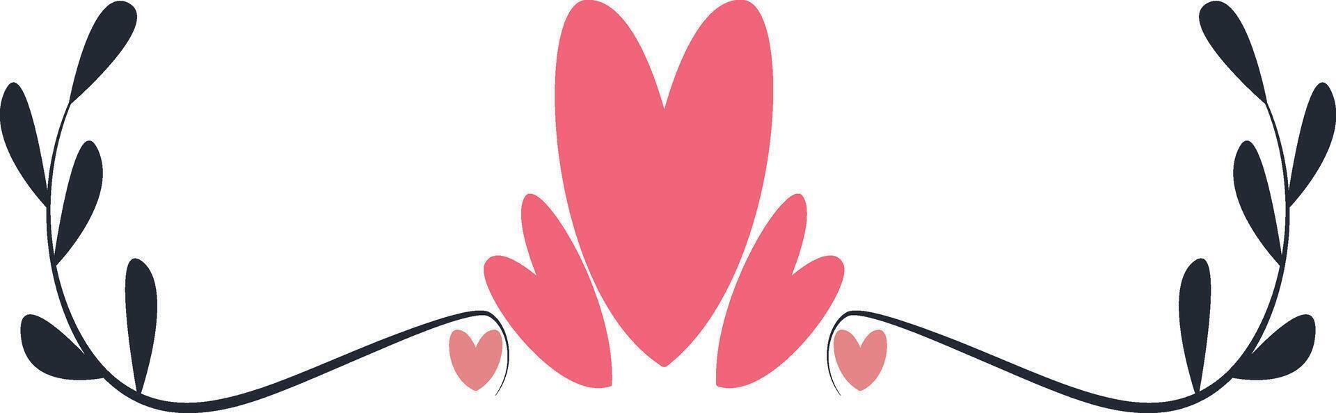 Romantic Divider Element Isolated on White Background vector