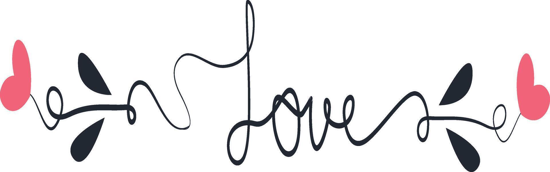 Romantic Divider Element on White Background. vector