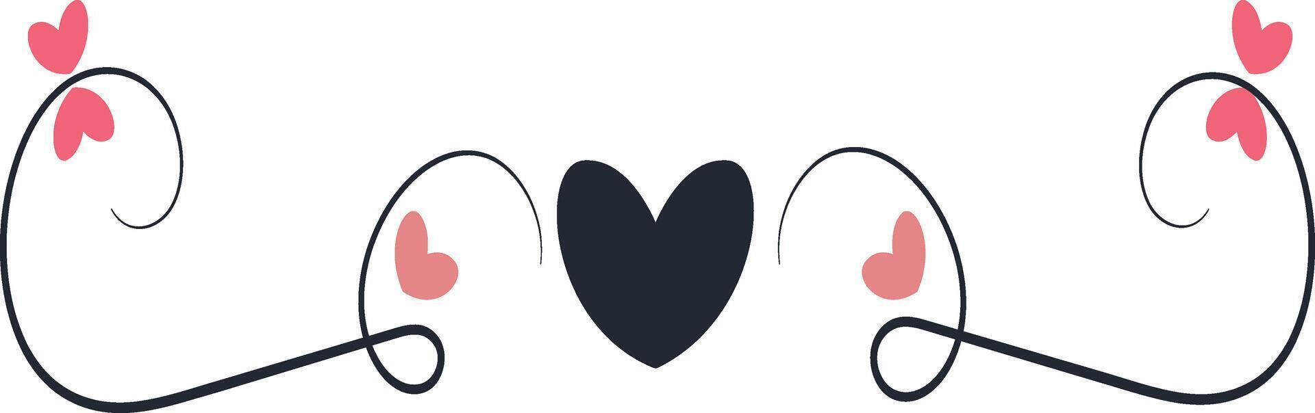 Romantic Divider Element on White Background, vector