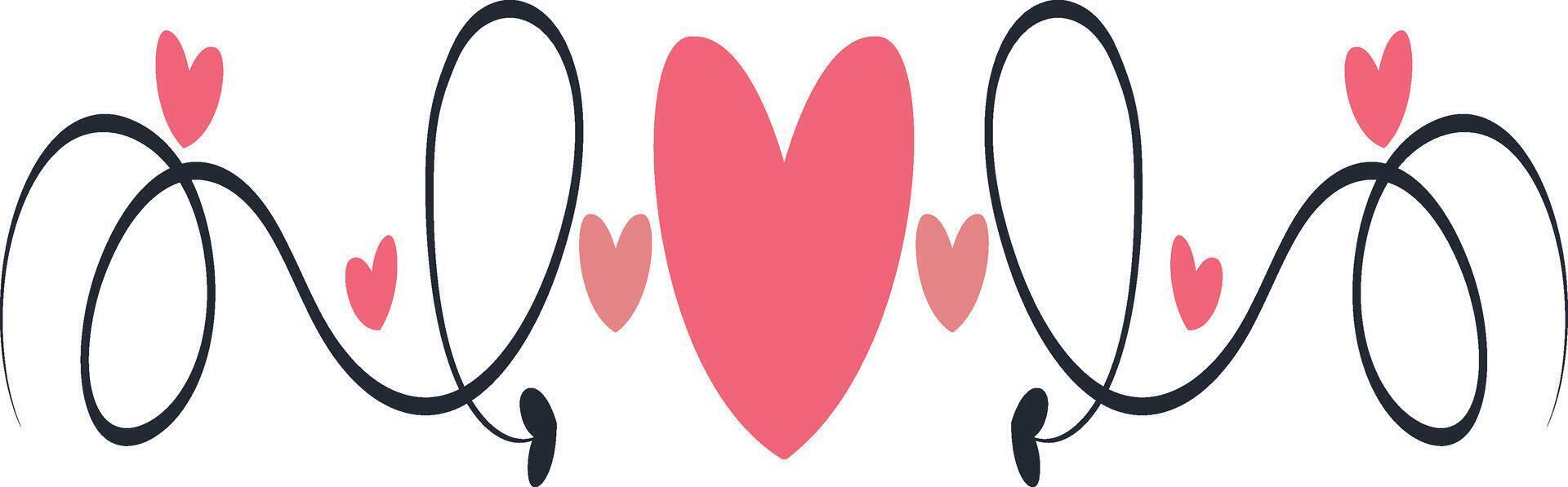 Romantic Divider Element in Flat Design vector