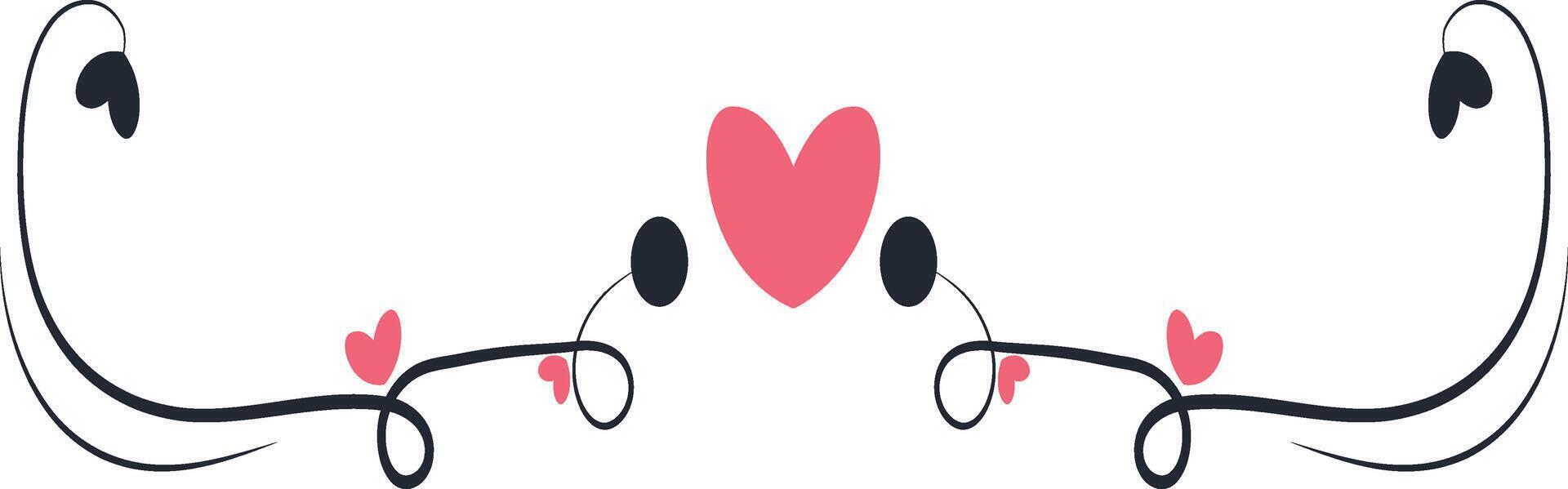 Romantic Divider Element in Flat Design. vector