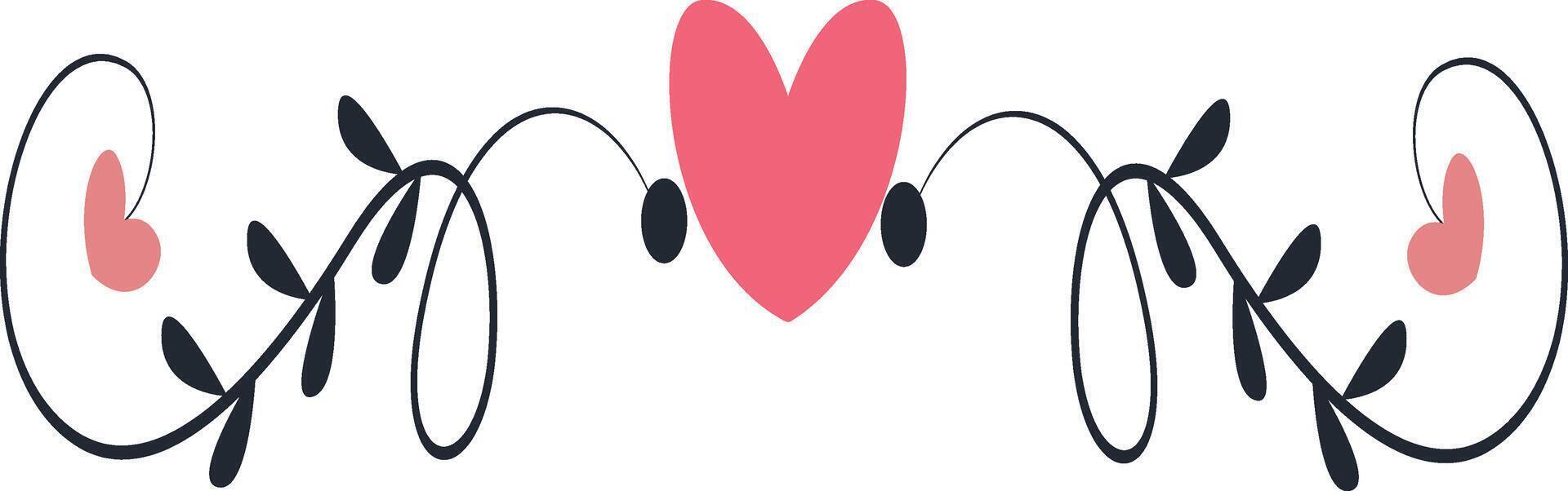 Romantic Divider Element with Flat Design vector