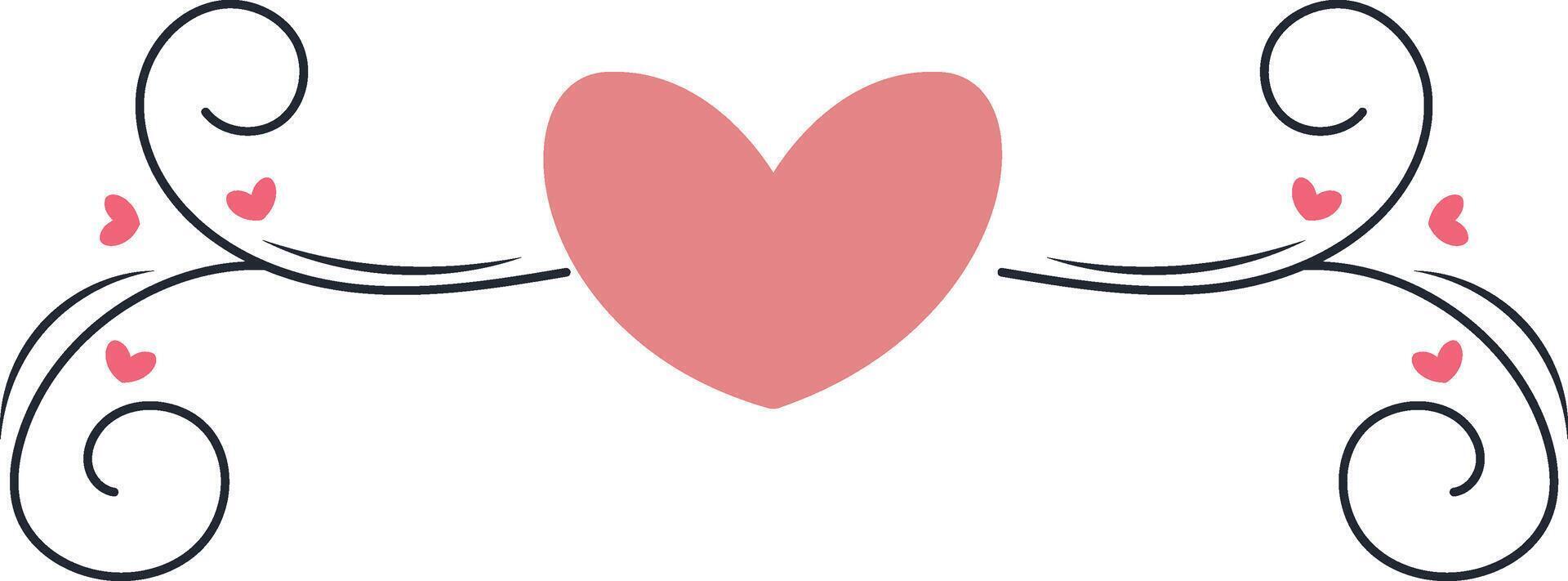 Romantic Divider Element with Flat Shape. vector