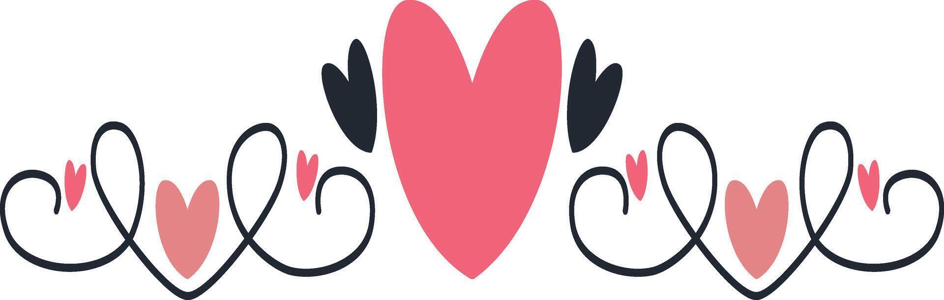 Romantic Divider Element in Flat Shape vector