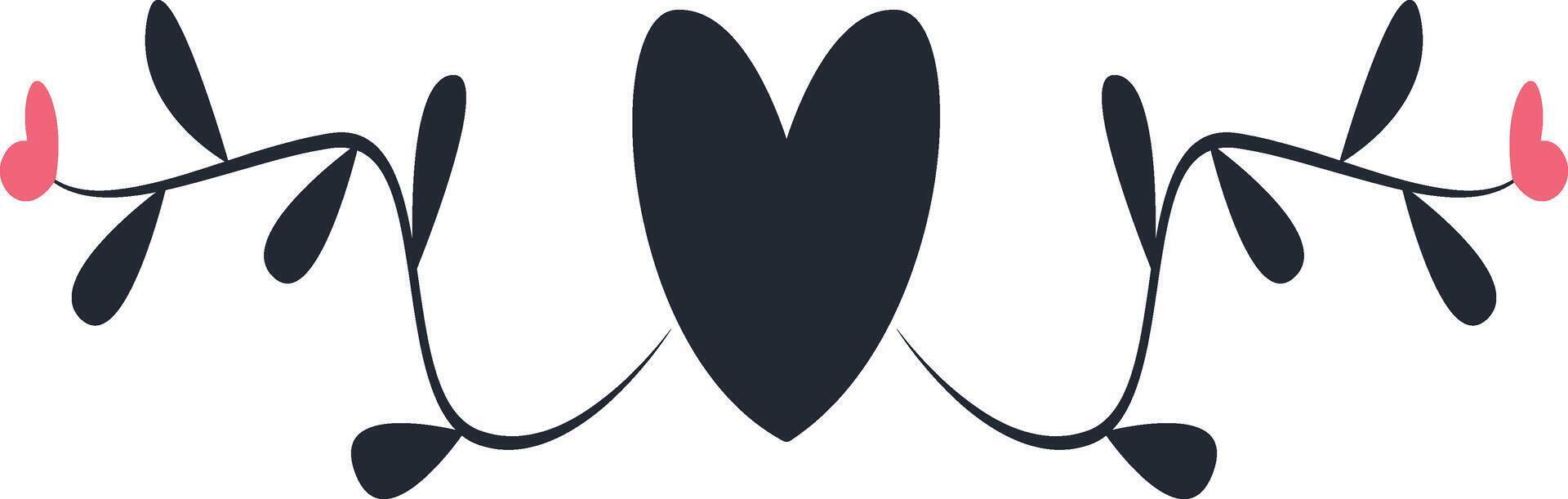 Romantic Divider Element with Flat Shape vector
