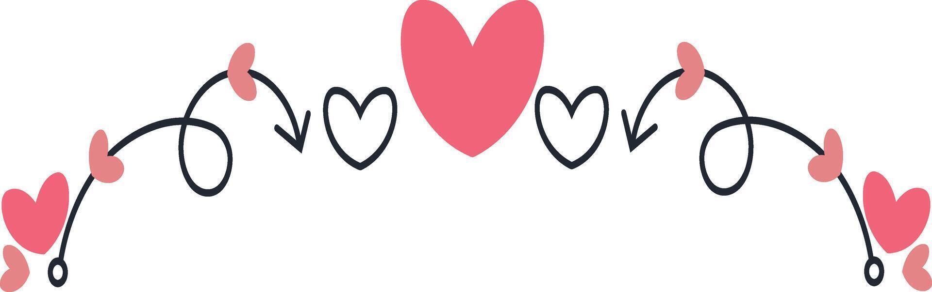 Romantic Divider Element in Flat Shape. vector