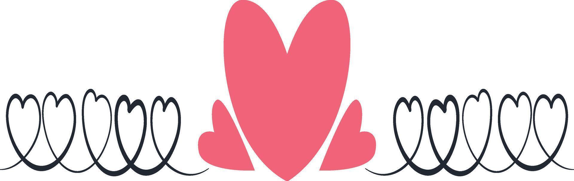 Romantic Divider Element in Flat Shape, vector