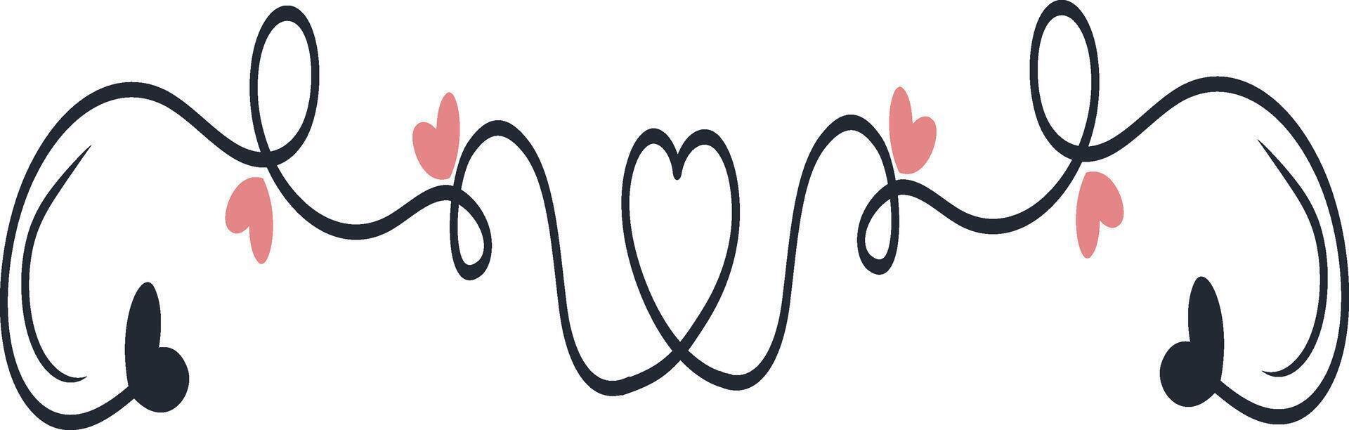 Romantic Divider Element in Simple Design. vector