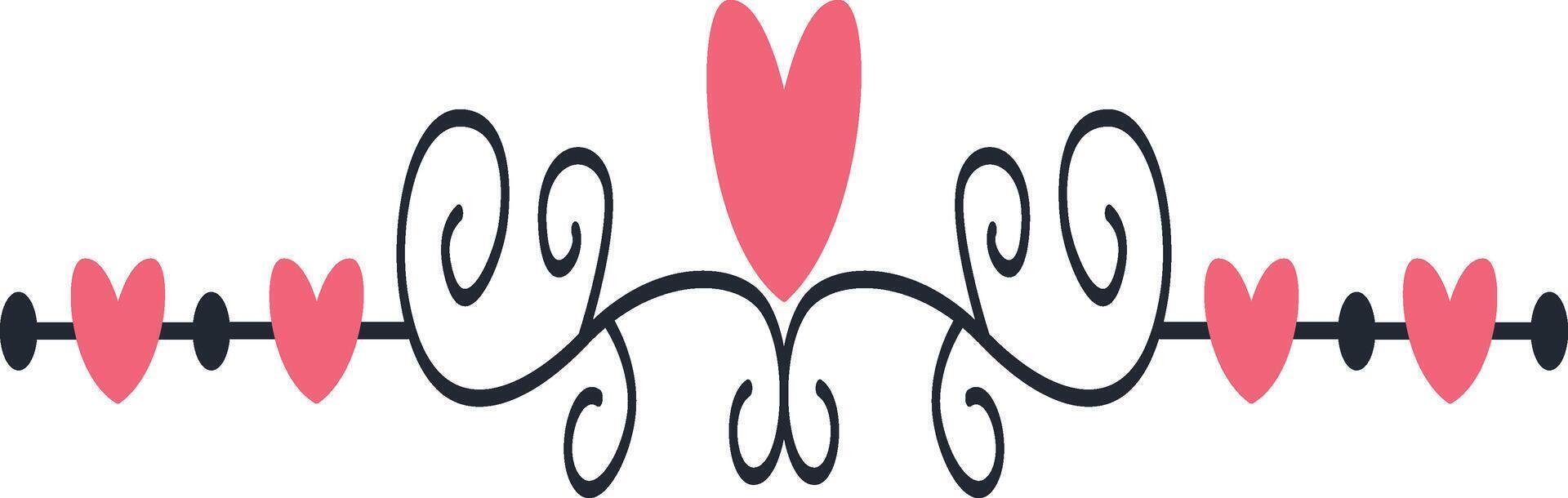 Romantic Divider Element with Simple Design. vector