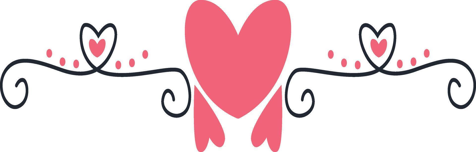 Romantic Divider Element in Simple Design vector