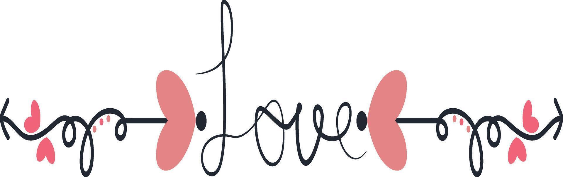 Romantic Divider Element with Simple Shape. vector