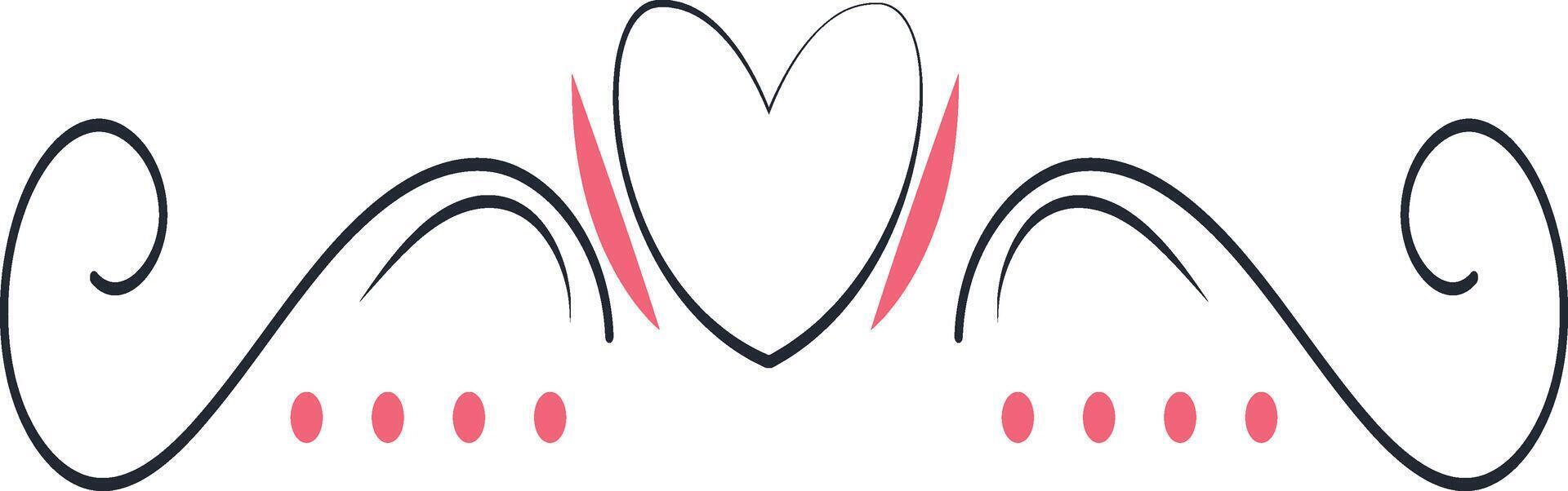 Romantic Divider Element with Simple Shape vector