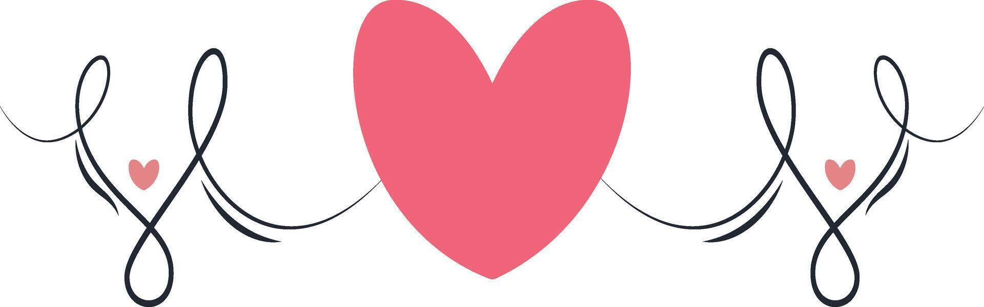 Romantic Divider Element in Simple Shape vector