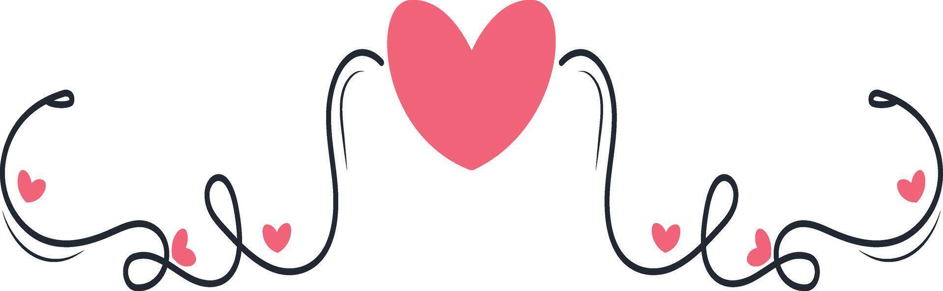 Romantic Divider Element in Simple Shape. vector