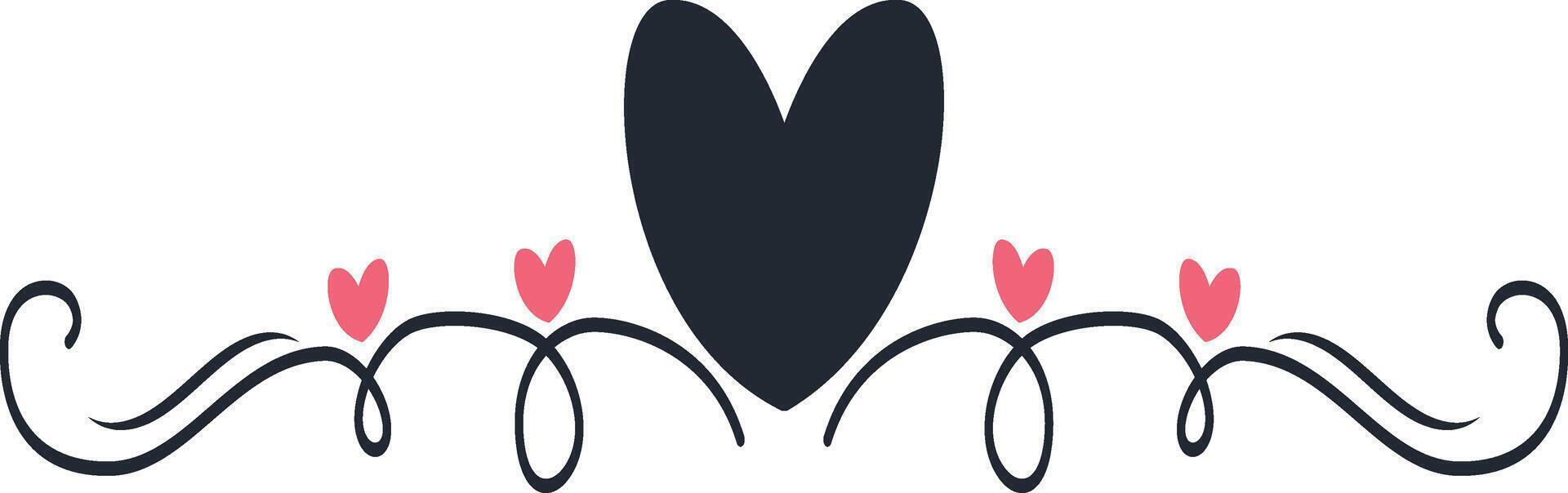 Romantic Divider Element in Cartoon Design vector