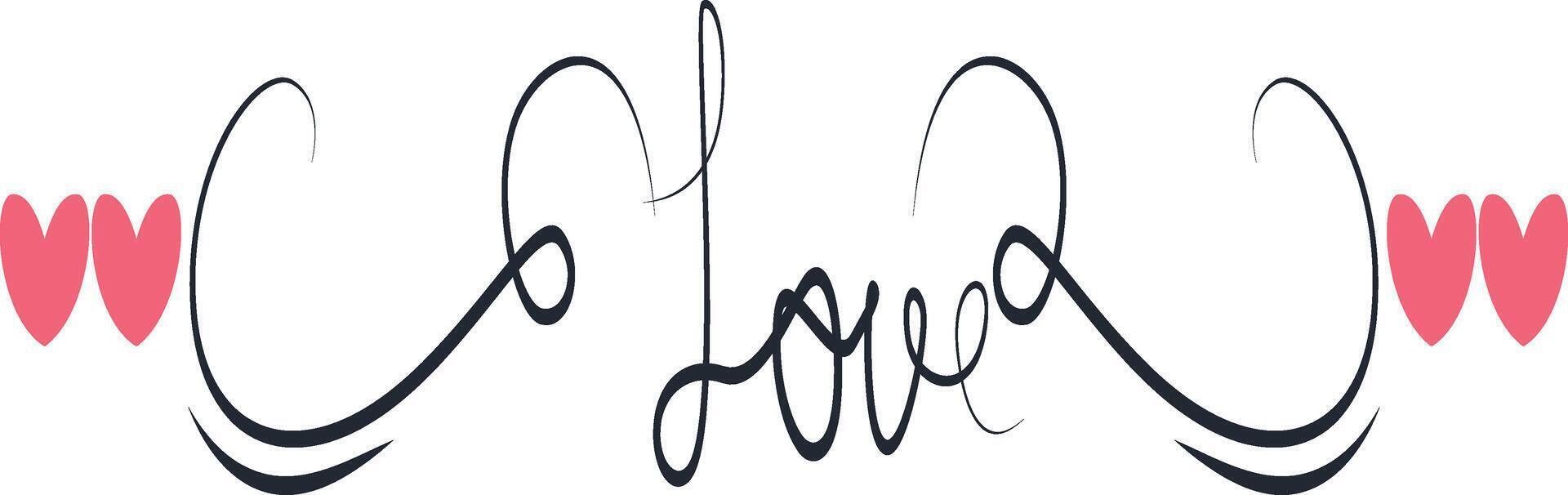 Romantic Divider Element with Cartoon Design vector
