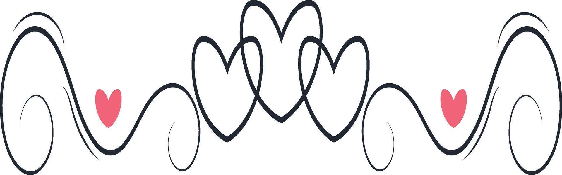 Romantic Divider Element with Cartoon Shape. vector