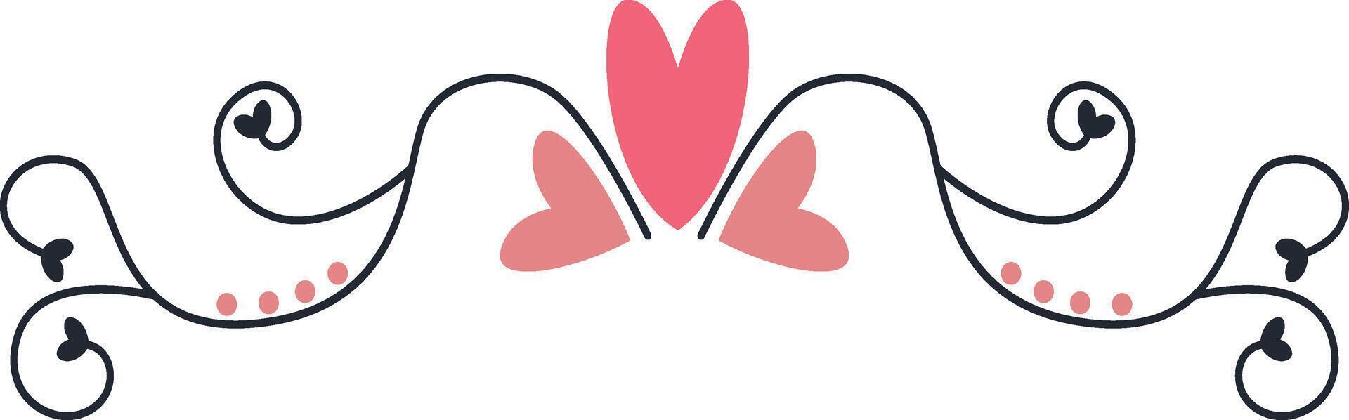 Romantic Divider Element in Cartoon Shape vector