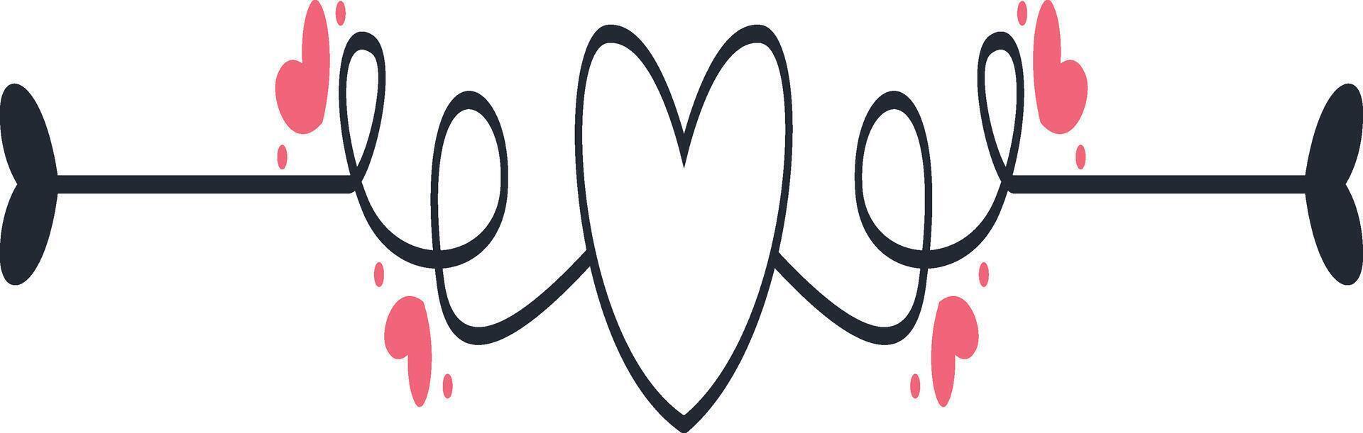 Romantic Divider Element in Cartoon Shape. vector