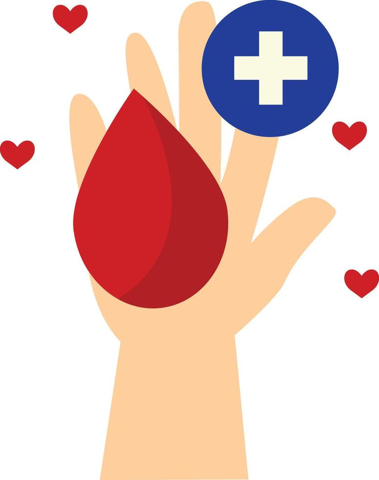 Blood Donor Element with Flat Cartoon Shape vector