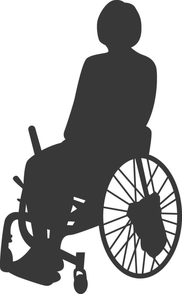 Silhouette of Disabled Person in a Wheelchair, vector