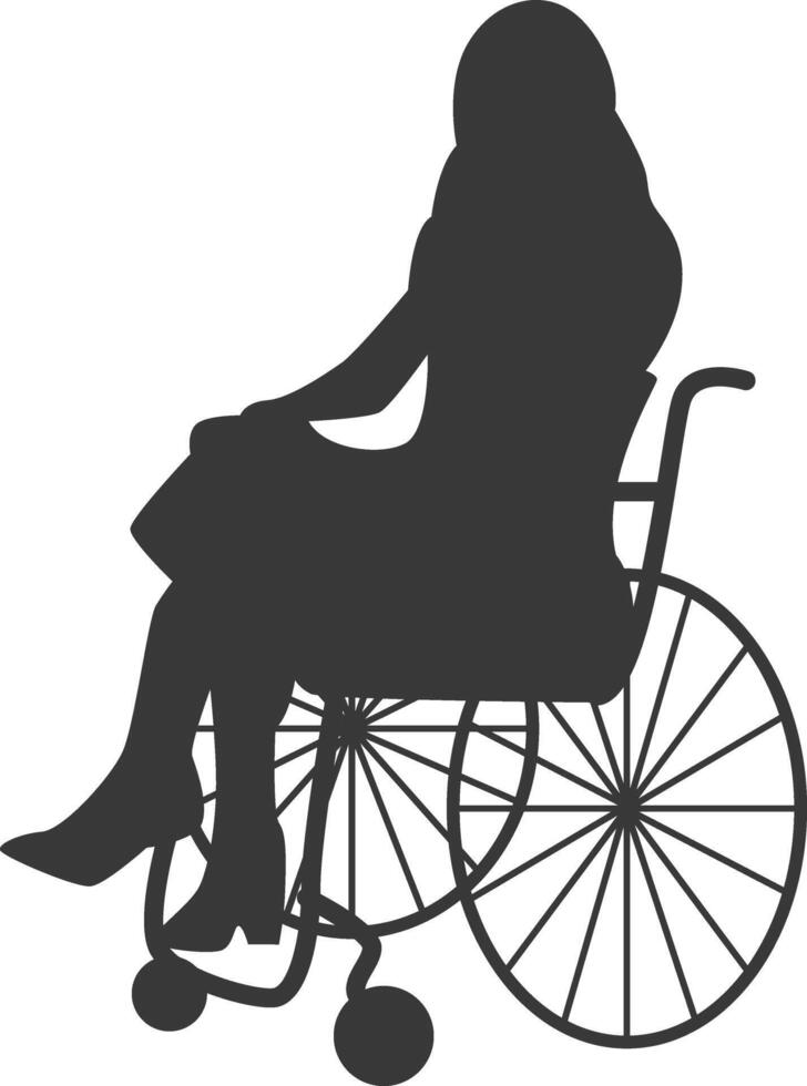 Silhouette of Disabled Person in a Wheelchair vector
