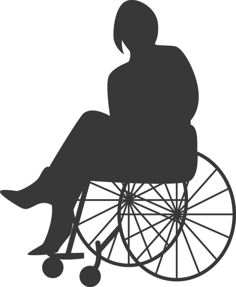Silhouette of Disabled Person in a Wheelchair. on White Background vector