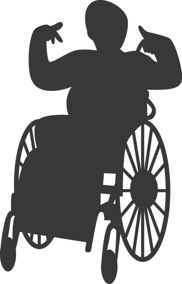Silhouette of Disabled Person in a Wheelchair. Isolated on White Background, vector