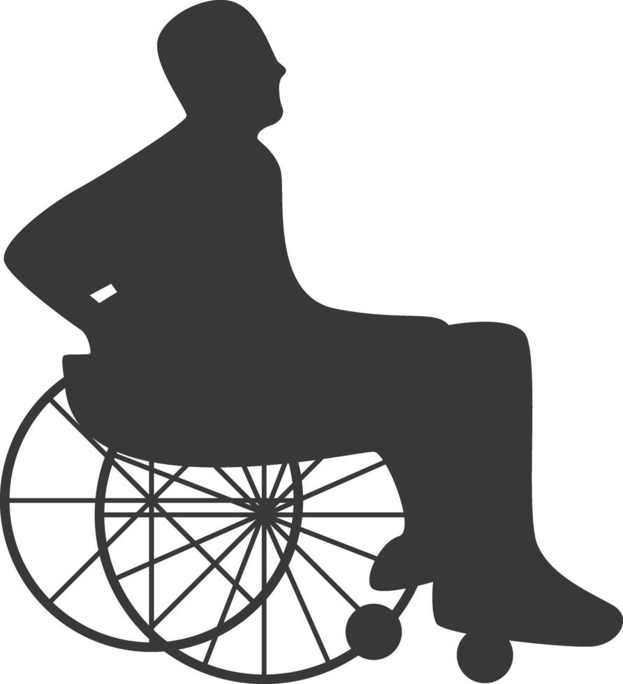 Silhouette of Disabled Person in a Wheelchair. on White Background, vector