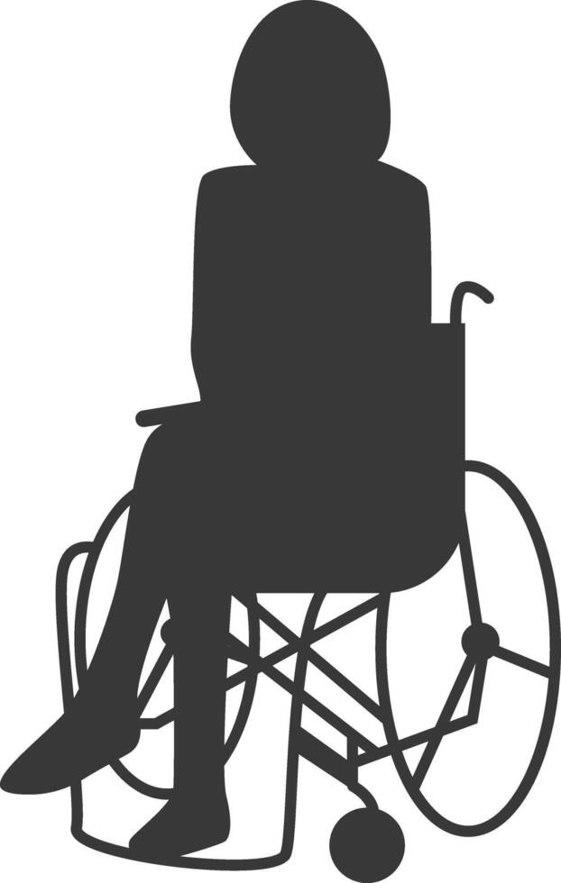 Silhouette of Disabled Person in a Wheelchair. Isolated on White Background vector