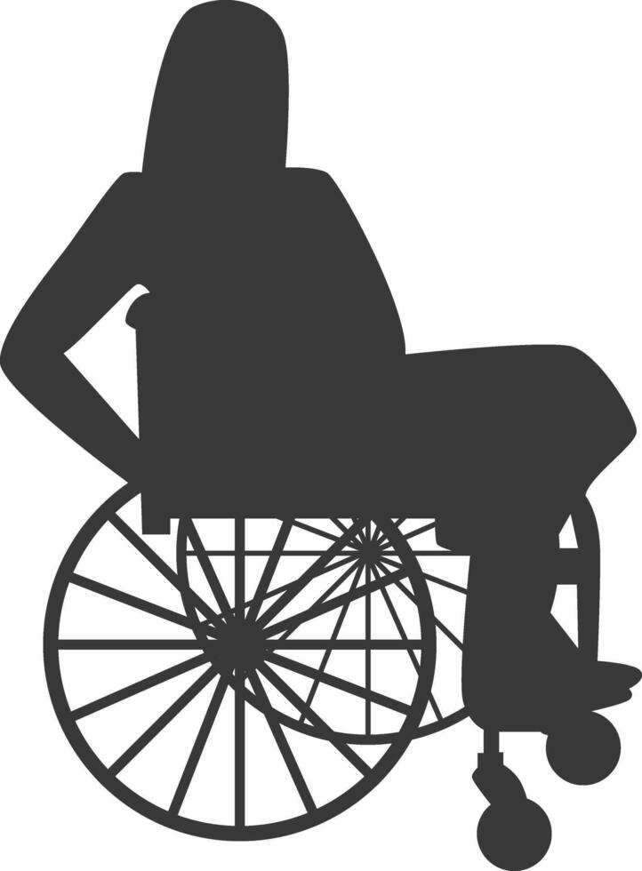 Silhouette of Disabled Person in Wheelchair, in Simple Design vector